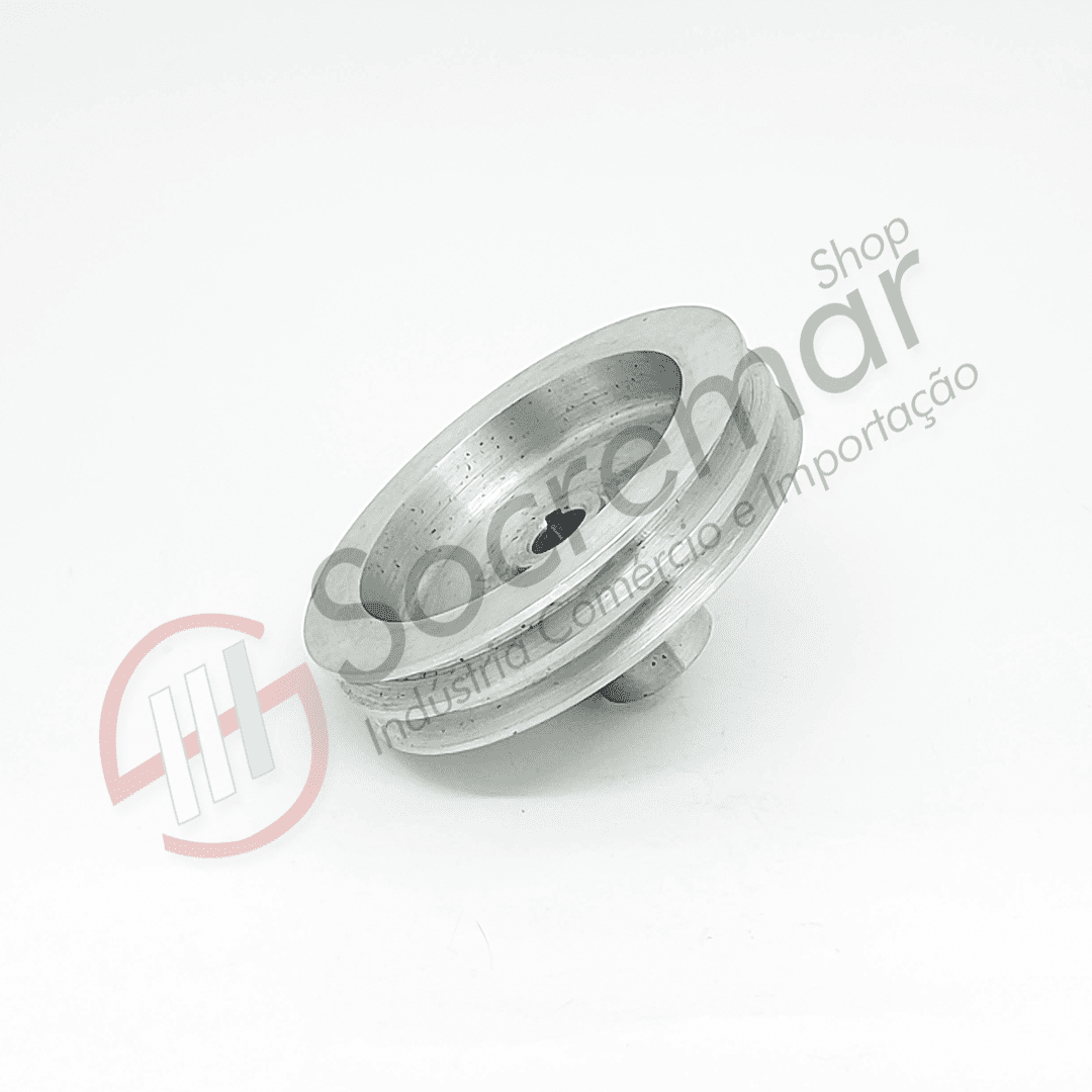 POLIA ALUMÍNIO CANAL DUPLO - MODELO MERCEDES-BENZ OM352/OM366 - (BM-136mm) - Imagem 3