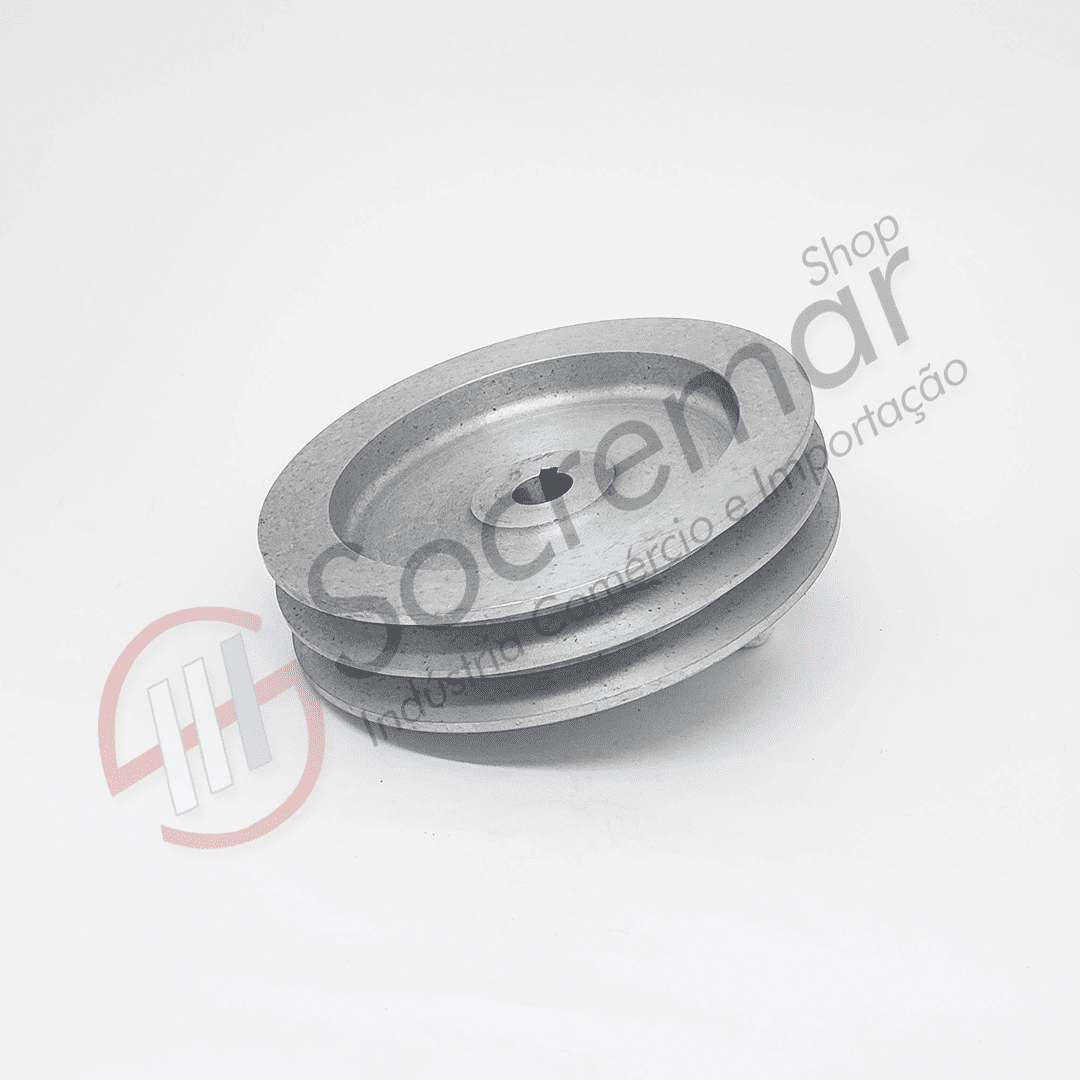 POLIA ALUMÍNIO CANAL DUPLO - MODELO MERCEDES-BENZ OM352/OM366 - (MTU-145mm) - Imagem 2