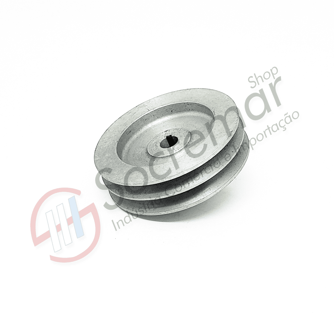 POLIA ALUMÍNIO CANAL DUPLO - MODELO MERCEDES-BENZ OM352/OM366 - (TRANSMAR-125mm) - Imagem 3