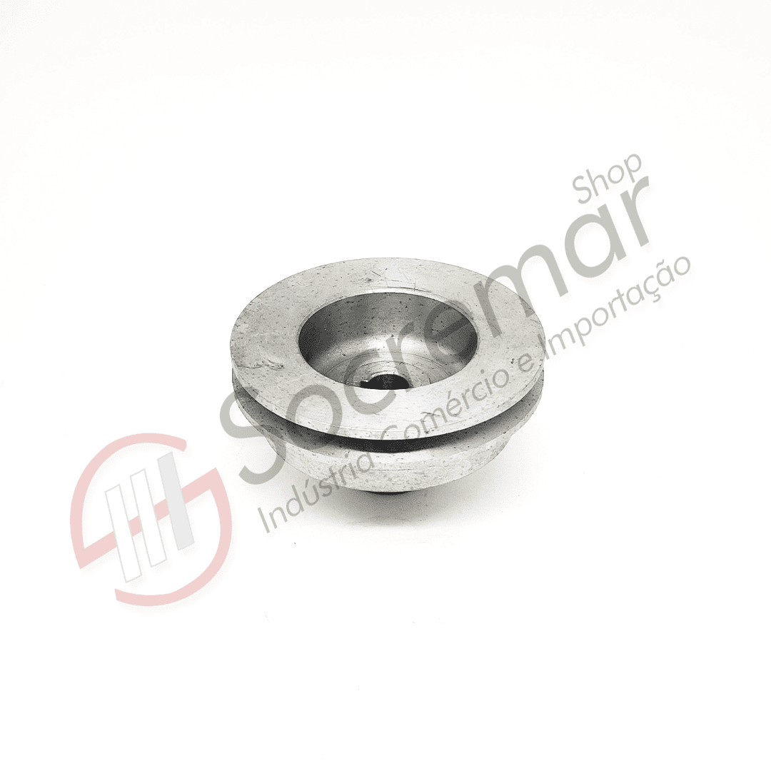 POLIA ALUMÍNIO CANAL SIMPLES - MODELO MERCEDES-BENZ OM352/OM366 - (ABM-120mm) - Imagem 2