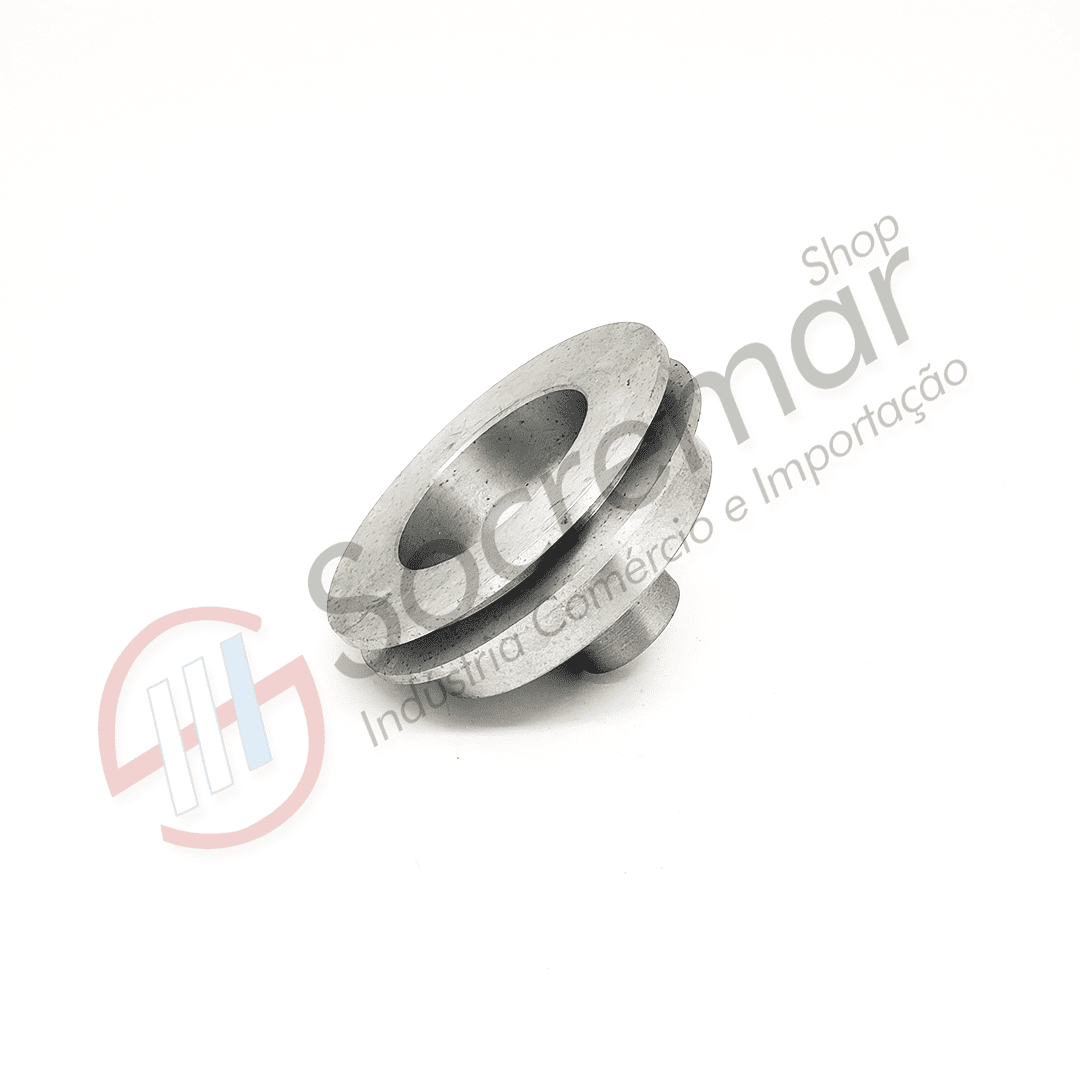 POLIA ALUMÍNIO CANAL SIMPLES - MODELO MERCEDES-BENZ OM352/OM366 - (ABM-120mm) - Imagem 3